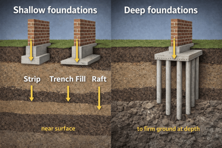 Types of Foundations: Strip vs Trench Fill vs Raft vs Piles
